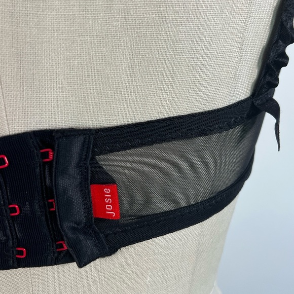 Josie Natori black 90s Y2K goth lace statement piece bra 32B - Picture 5 of 7